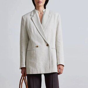 Apiece Apart Elsa Double Breasted Blazer in Flax